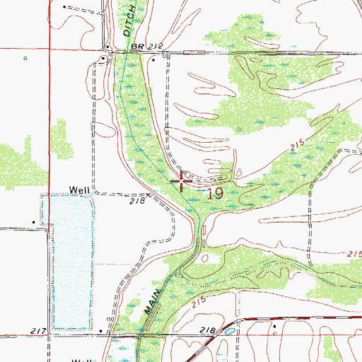 Topographic Map of Main Ditch, AR
