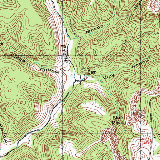 Topographic Map of Vine Hollow, KY