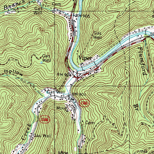 Topographic Map of Viper, KY