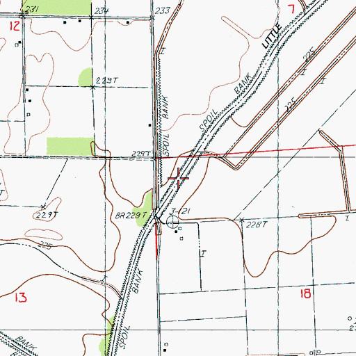 Topographic Map of Main Ditch, AR