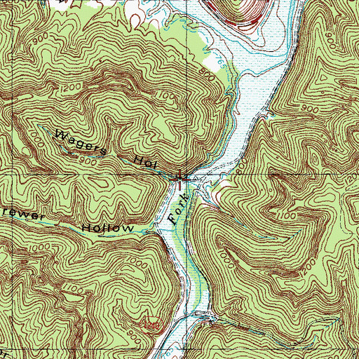 Topographic Map of Wagers Hollow, KY