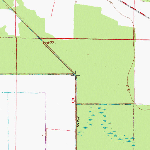 Topographic Map of Main Ditch, AR