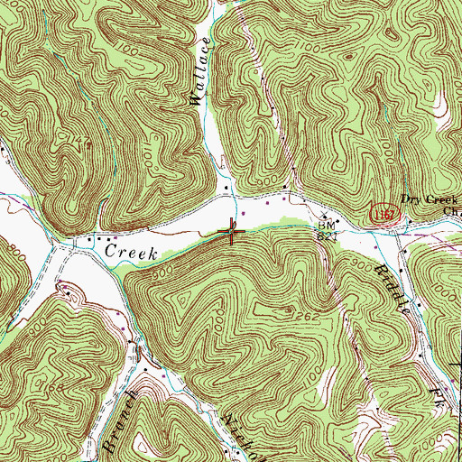 Topographic Map of Wallace Branch, KY