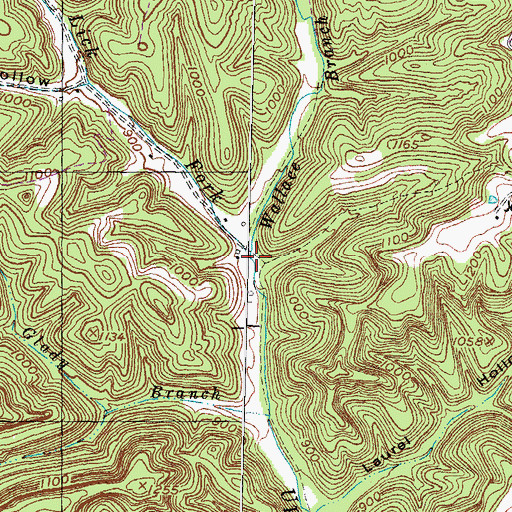 Topographic Map of Wallace Branch, KY