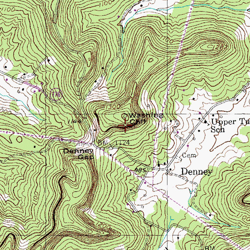 Topographic Map of Washing Cliff, KY