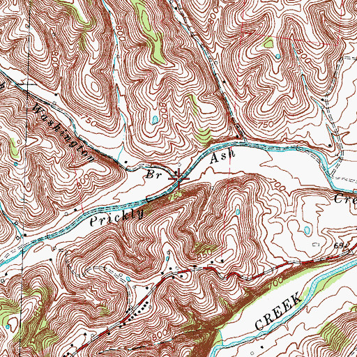 Topographic Map of Washington Branch, KY