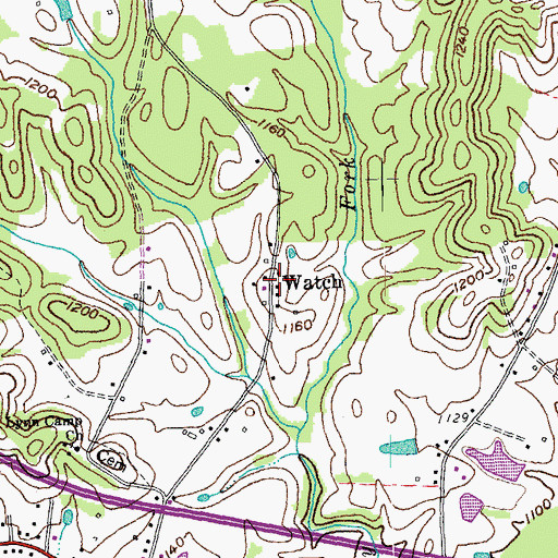 Topographic Map of Watch, KY
