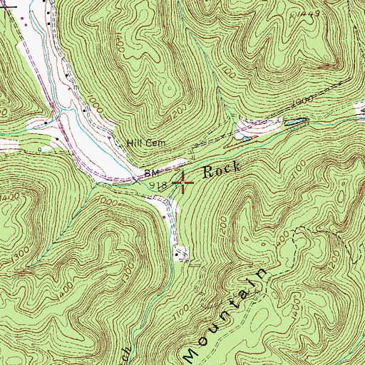 Topographic Map of Watts Branch, KY