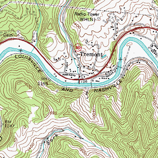 Topographic Map of Watts Creek, KY