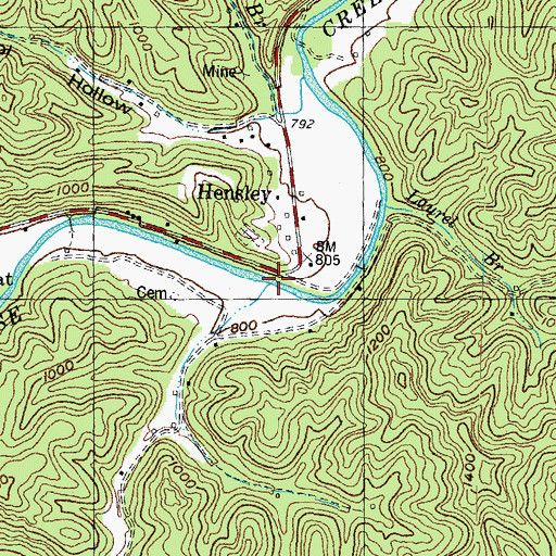 Topographic Map of Webb Branch, KY