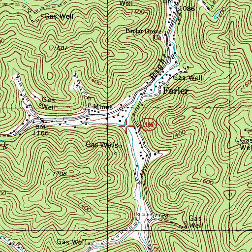Topographic Map of Wells Fork, KY