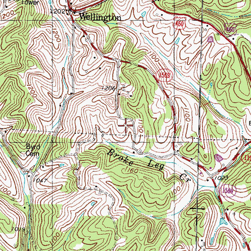 Topographic Map of Wells School, KY