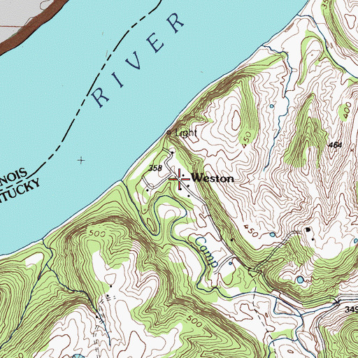 Topographic Map of Weston, KY