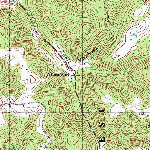 Topographic Map of Whetstone, KY