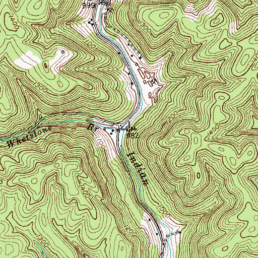 Topographic Map of Whetstone Branch, KY