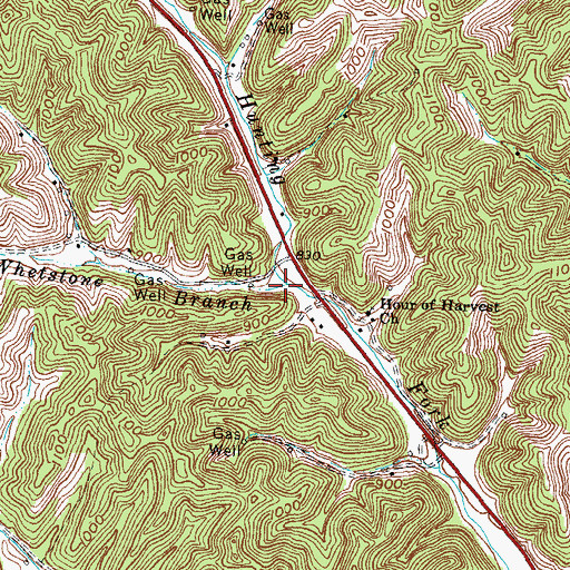 Topographic Map of Whetstone Branch, KY