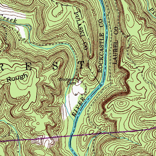 Topographic Map of Whitaker Cemetery, KY