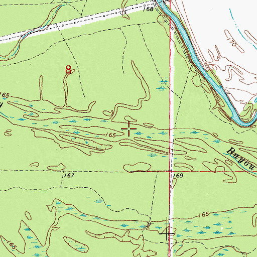 Topographic Map of Maloy Bayou, AR
