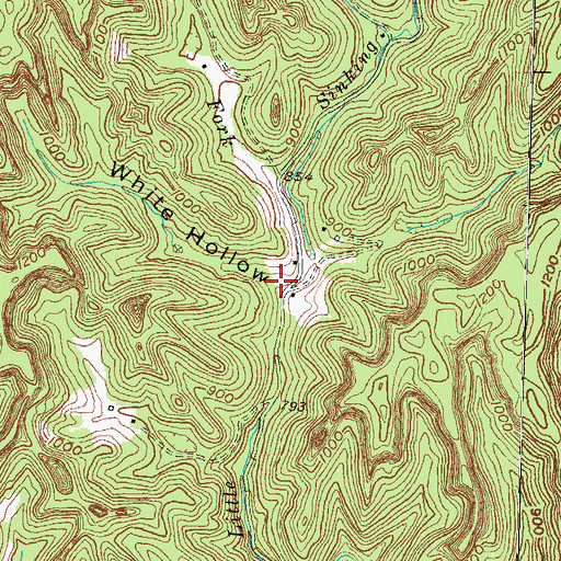 Topographic Map of White Hollow, KY
