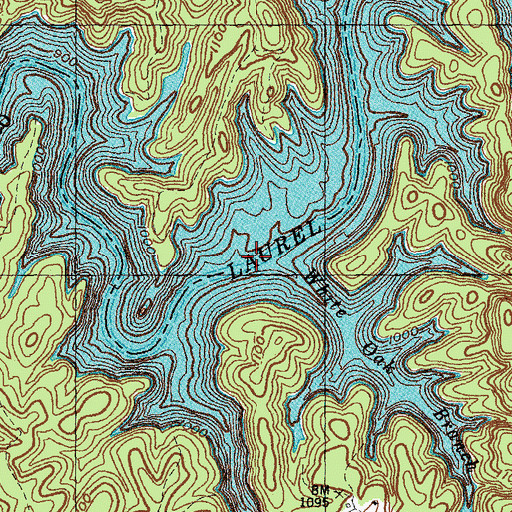 Topographic Map of White Oak Branch, KY