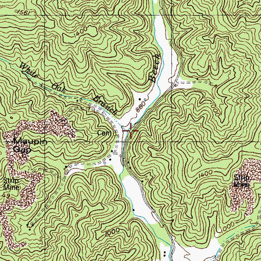 Topographic Map of White Oak Branch, KY