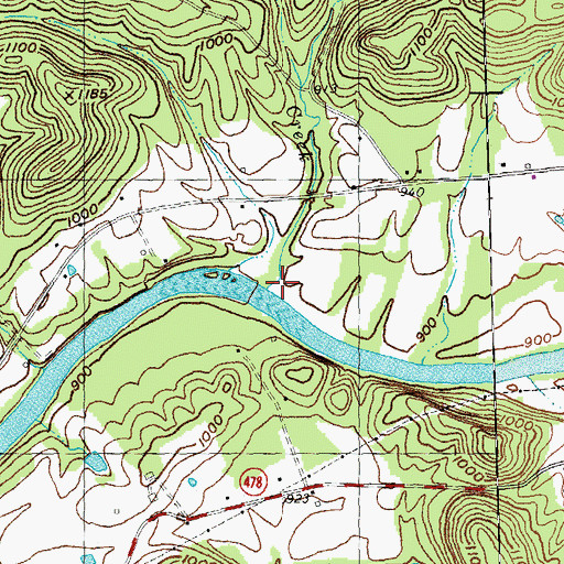 Topographic Map of White Oak Creek, KY