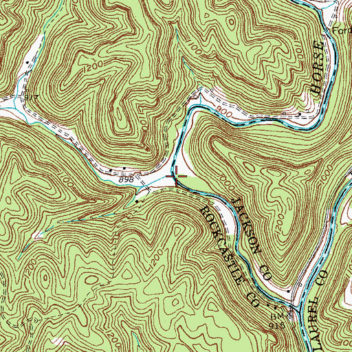 Topographic Map of White Oak Creek, KY