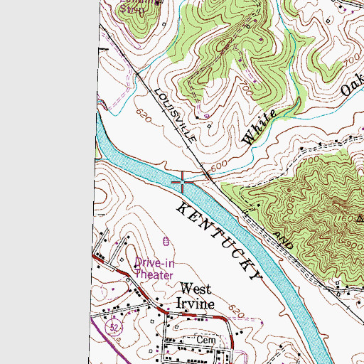 Topographic Map of White Oak Creek, KY