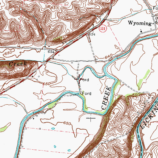 Topographic Map of White Oak Creek, KY