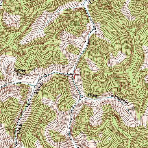 Topographic Map of White Oak Fork, KY
