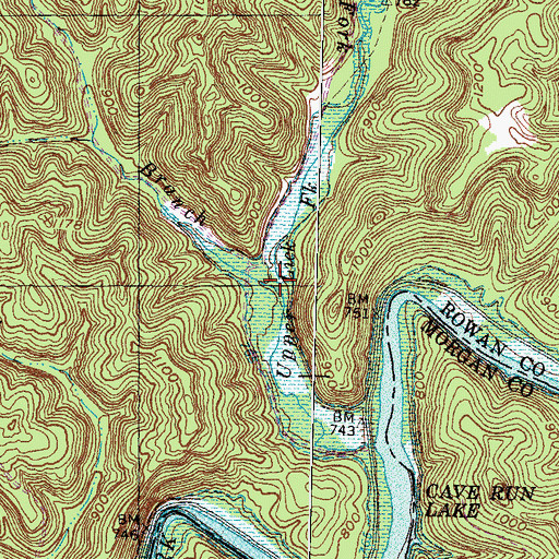 Topographic Map of White Pine Branch, KY