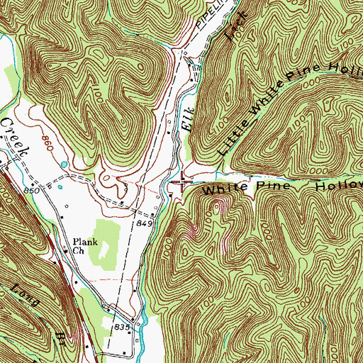 Topographic Map of White Pine Hollow, KY