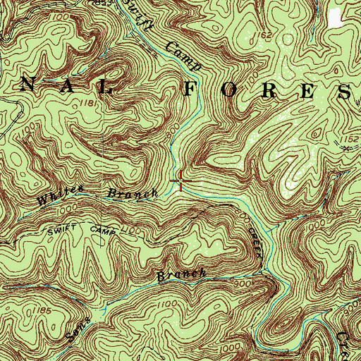 Topographic Map of Whites Branch, KY