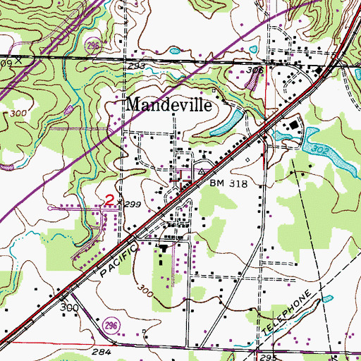 Topographic Map of Mandeville, AR