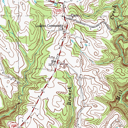 Topographic Map of Whitson School, KY