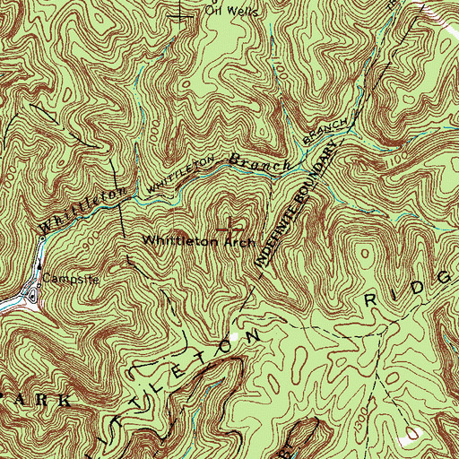 Topographic Map of Whittleton Arch, KY