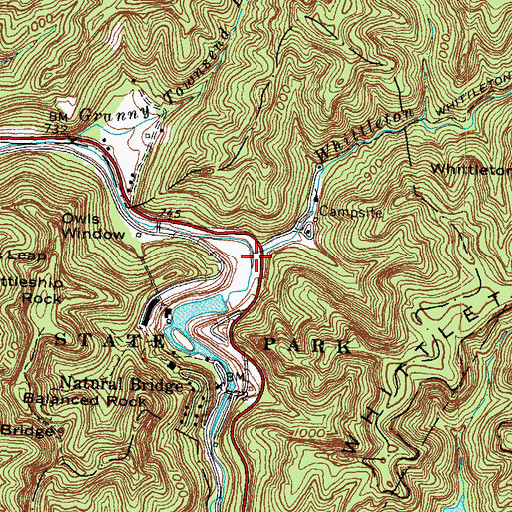 Topographic Map of Whittleton Branch, KY