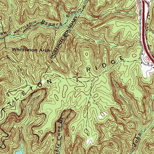 Topographic Map of Whittleton Ridge, KY