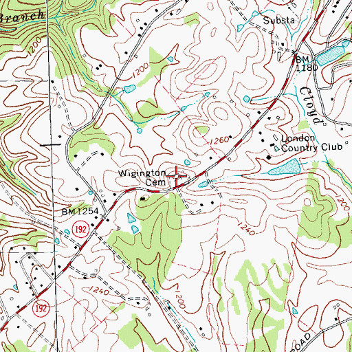 Topographic Map of Wigington Cemetery, KY