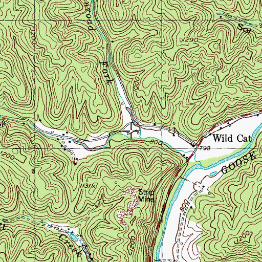 Topographic Map of Wild Cat School, KY