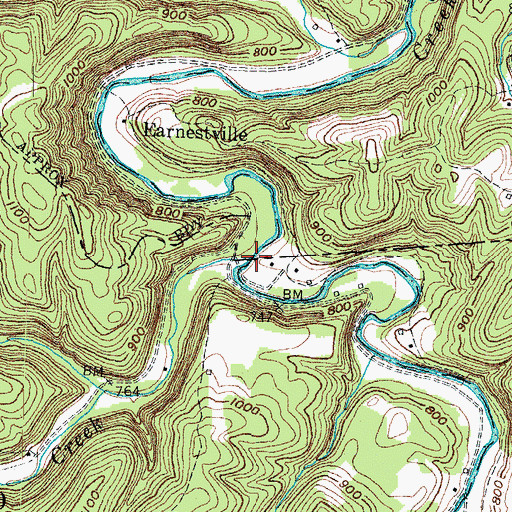 Topographic Map of Wild Dog Creek, KY