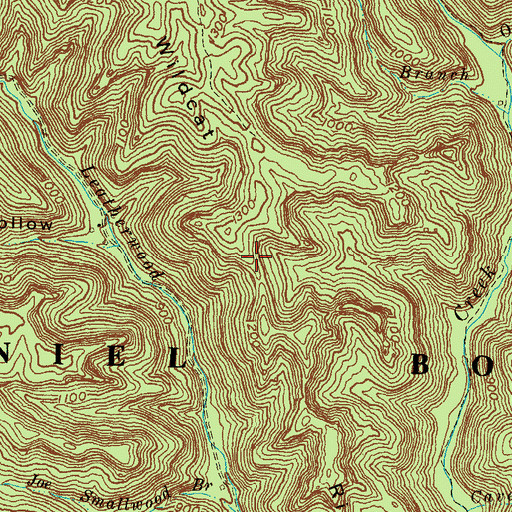 Topographic Map of Wildcat Ridge, KY