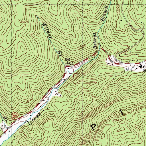 Topographic Map of Wilder Branch, KY