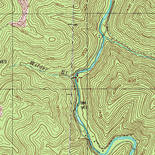 Topographic Map of Wilder Branch, KY