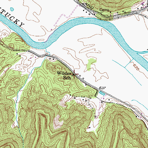 Topographic Map of Wilder School, KY