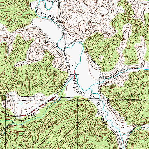 Topographic Map of Wilfreds Fork, KY