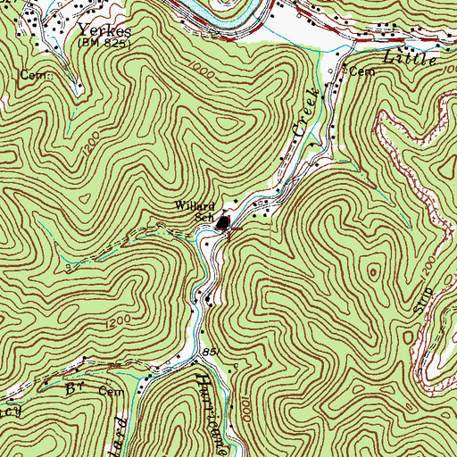 Topographic Map of Willard Elementary School, KY