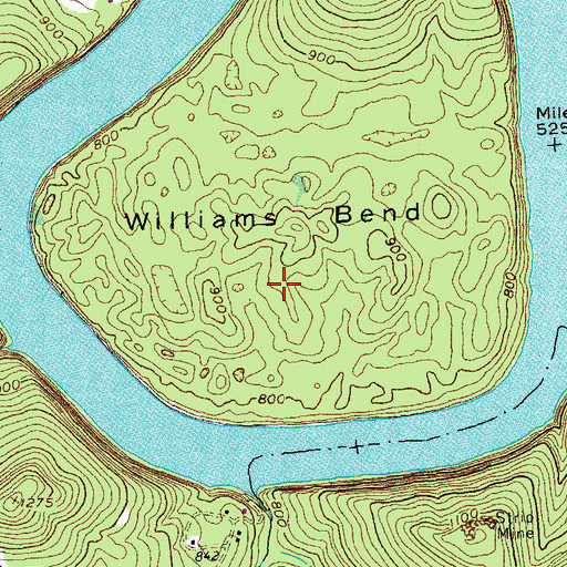 Topographic Map of Williams Bend, KY