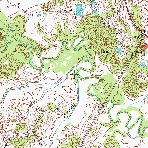 Topographic Map of Williams Creek, KY