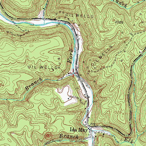 Topographic Map of Willis Branch, KY